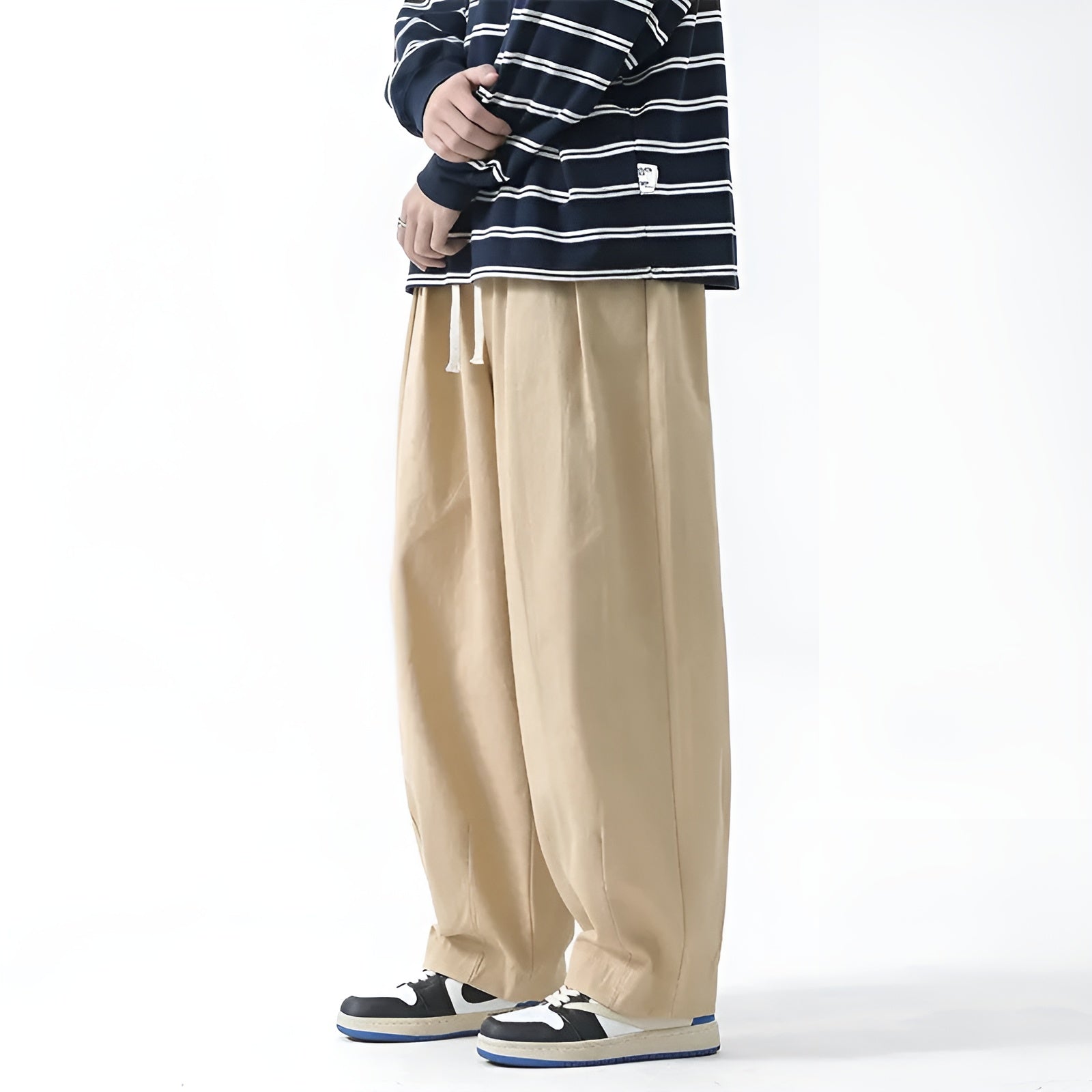 Theodore Men's Wide Leg Cotton Trousers 8