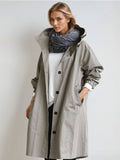 Women's Oversized Trench Coat - Gray