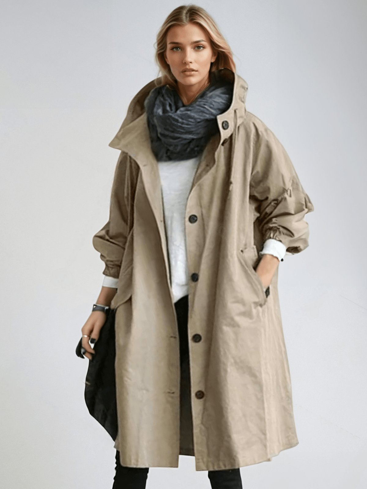 Women's Oversized Trench Coat - Brown