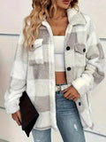 Women's Plaid Shacket - Gray