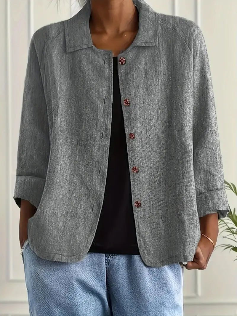 Women's Shirt Jacket - Light Gray