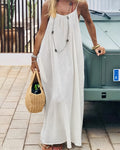 Sleeveless Summer Maxi Dress - White