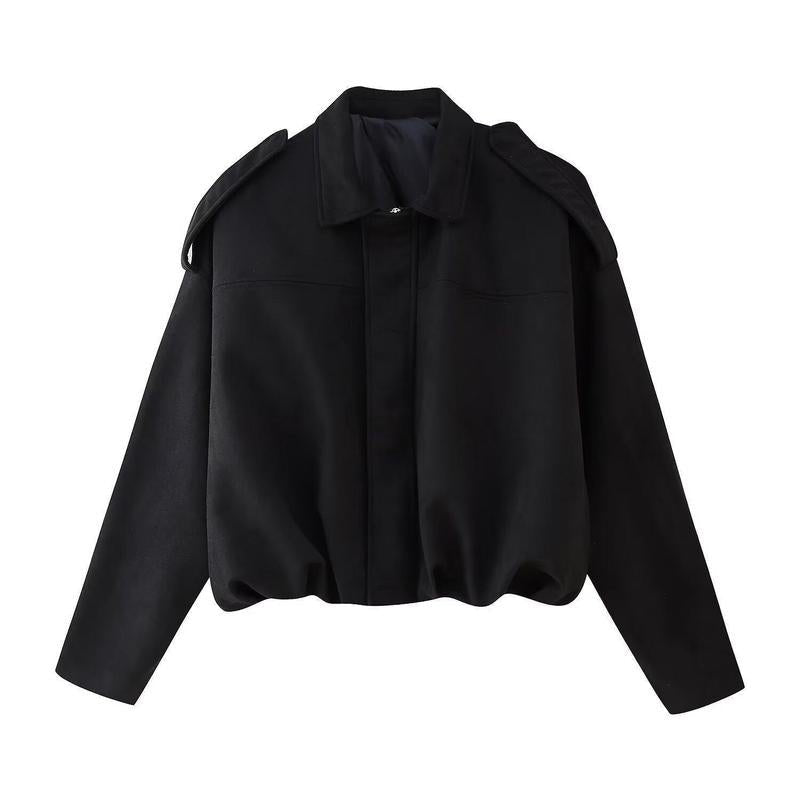 Women's Suede Cropped Jacket - Black