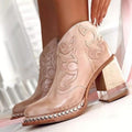 Western Ankle Boots - Dune Pink