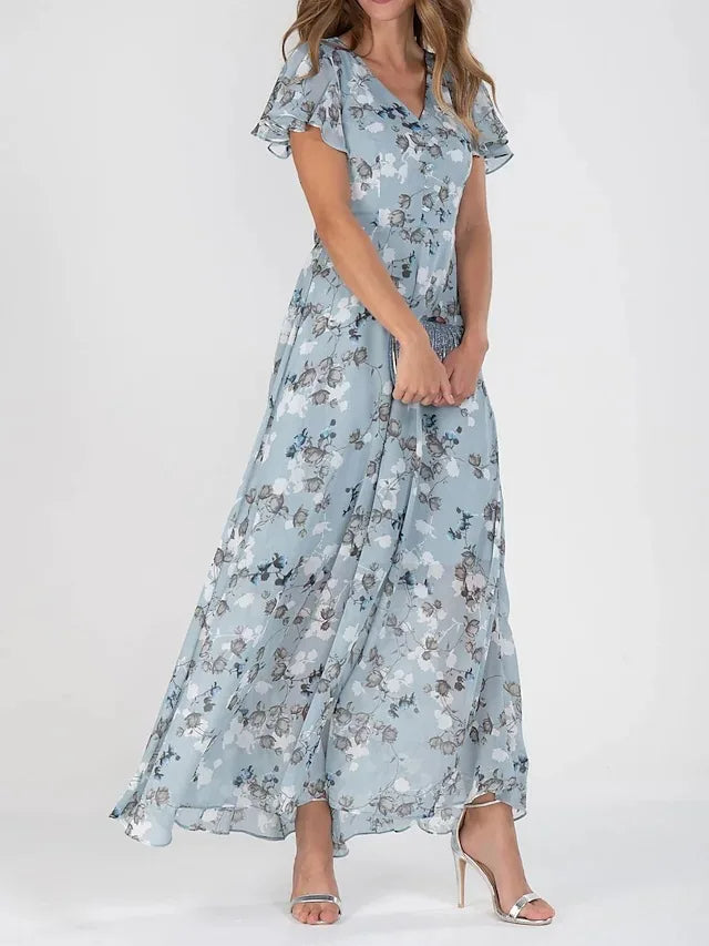 Whitney Women's Floral Chiffon Maxi Dress 1