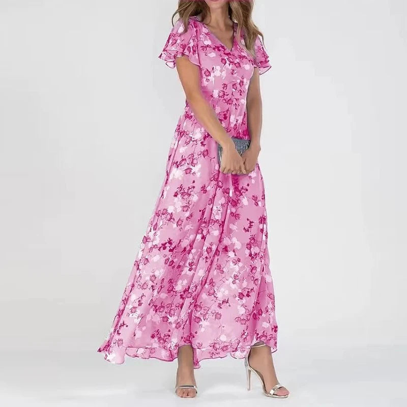 Whitney Women's Floral Chiffon Maxi Dress 2