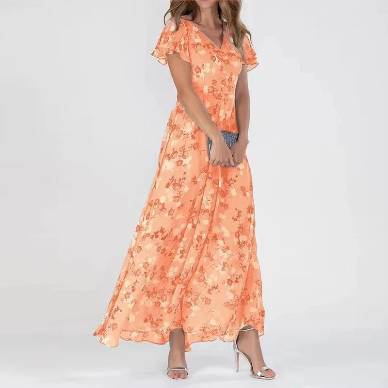 Whitney Women's Floral Chiffon Maxi Dress 4
