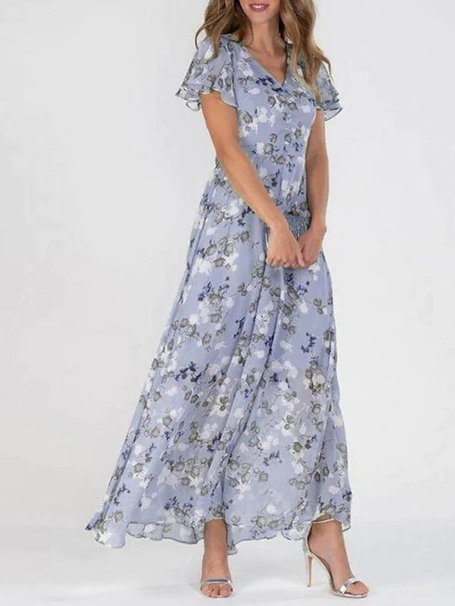 Whitney Women's Floral Chiffon Maxi Dress 5