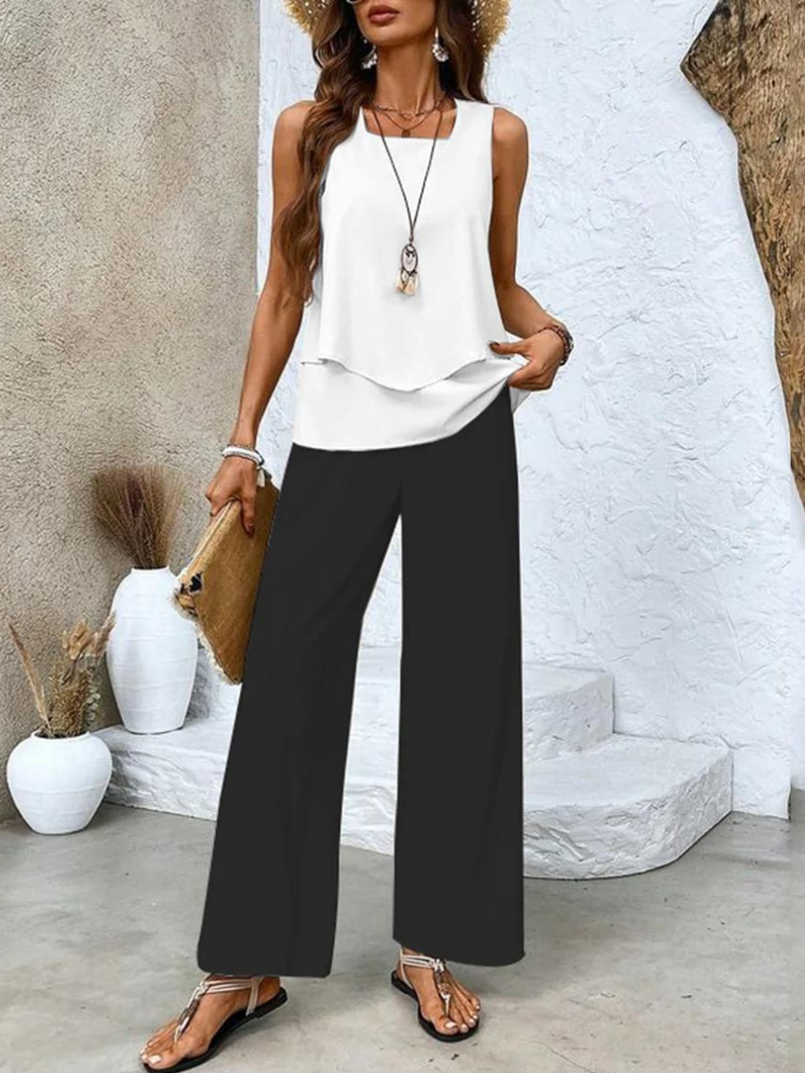 Whitney Women's Sleeveless Tank Top & Wide Leg Set 2