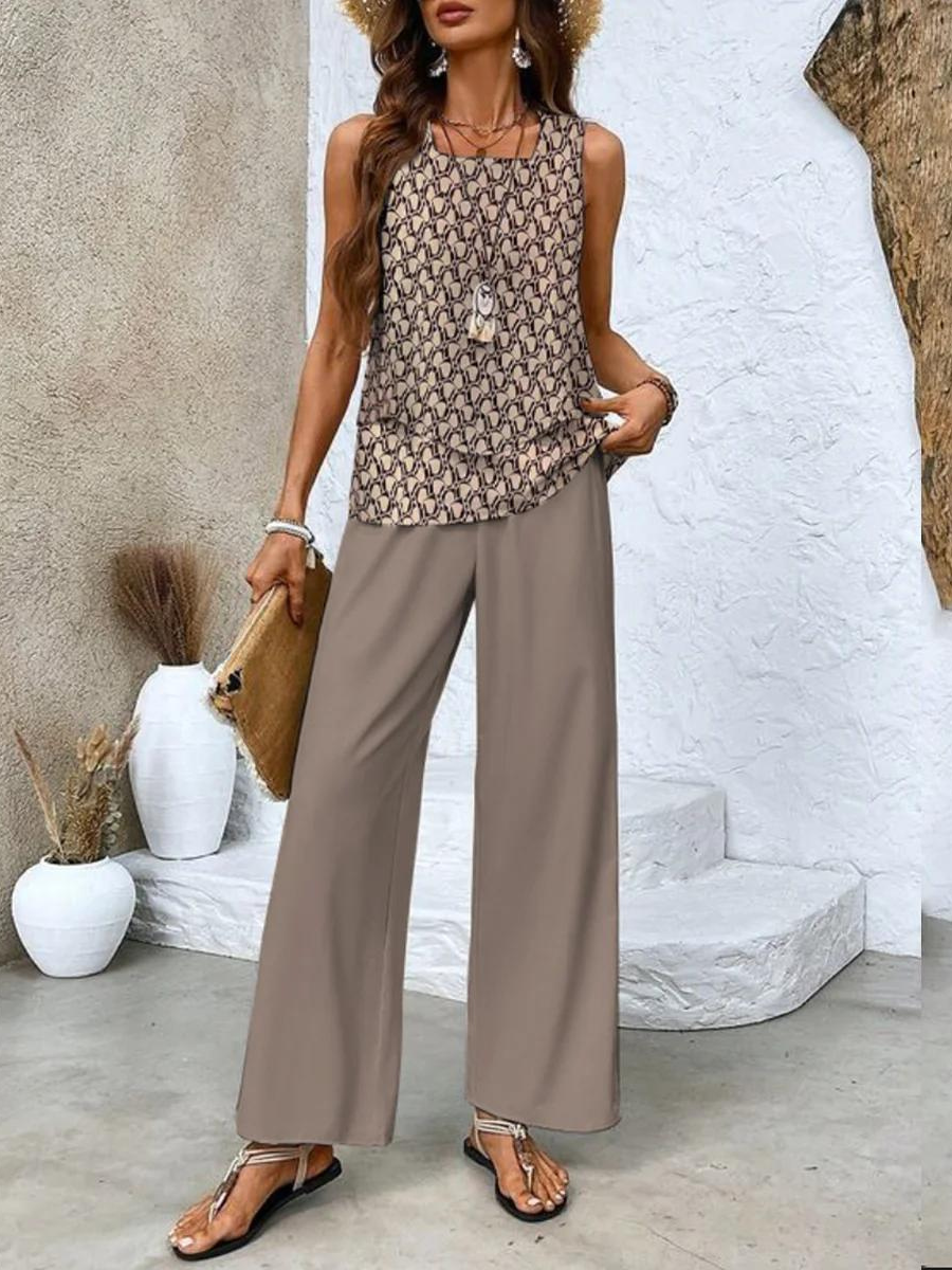 Whitney Women's Sleeveless Tank Top & Wide Leg Set 3