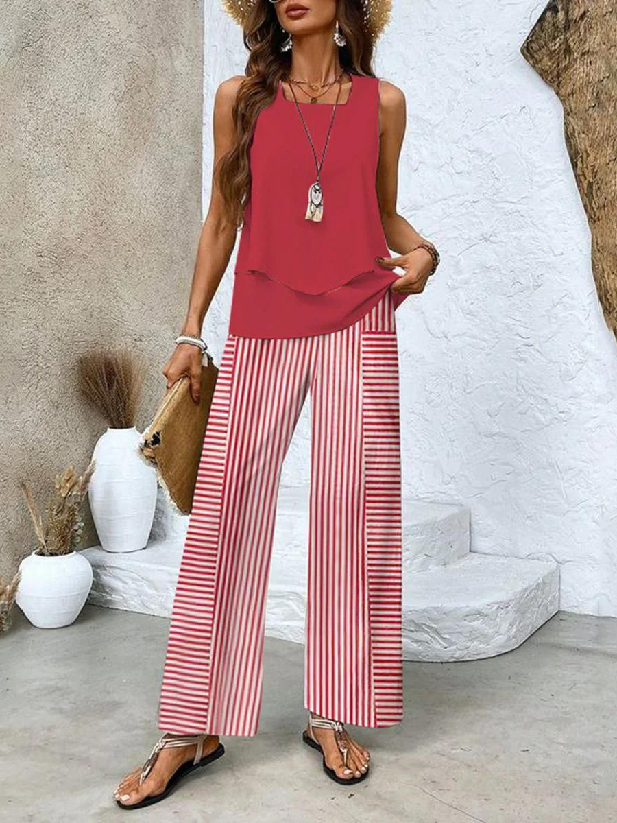 Whitney Women's Sleeveless Tank Top & Wide Leg Set 4