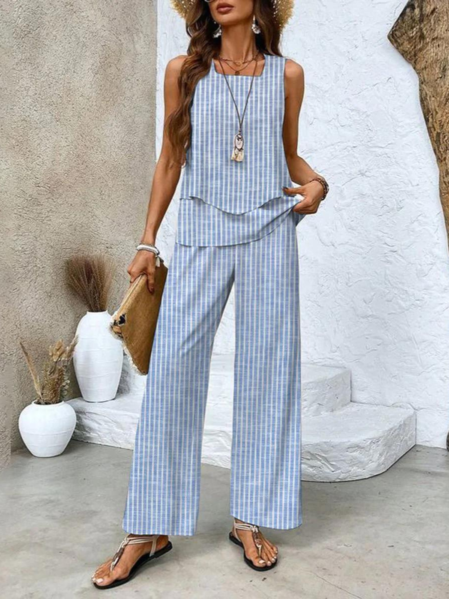 Whitney Women's Sleeveless Tank Top & Wide Leg Set 5