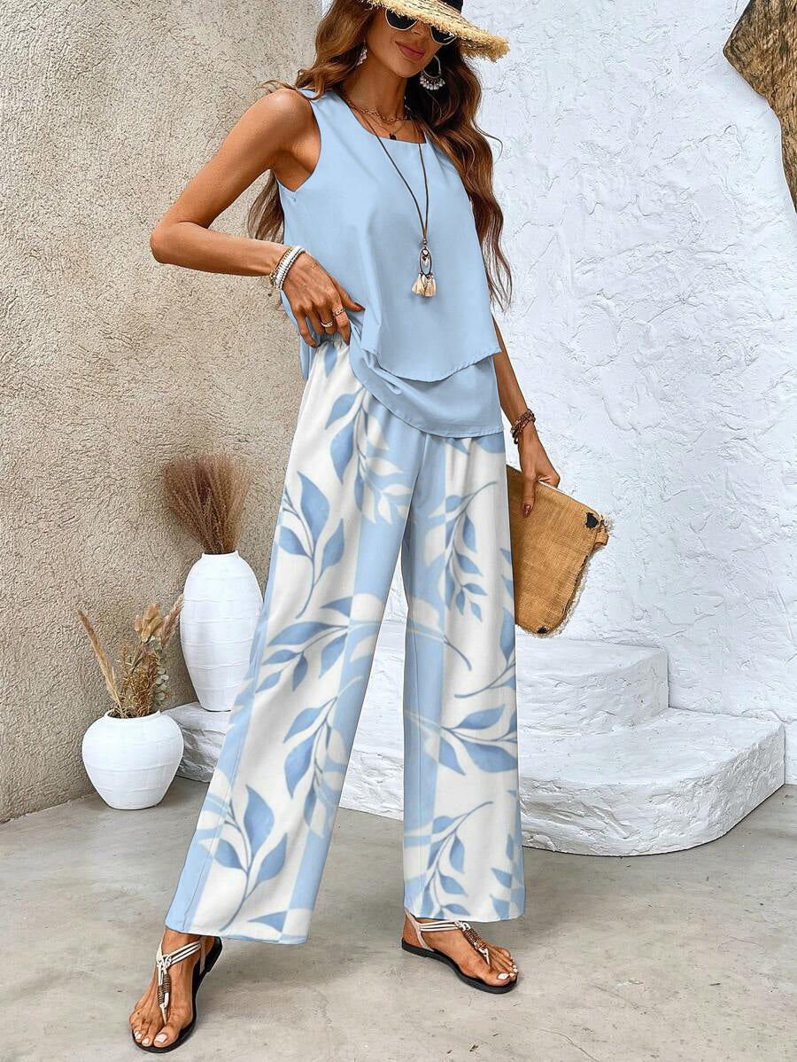 Whitney Women's Sleeveless Tank Top & Wide Leg Set 7