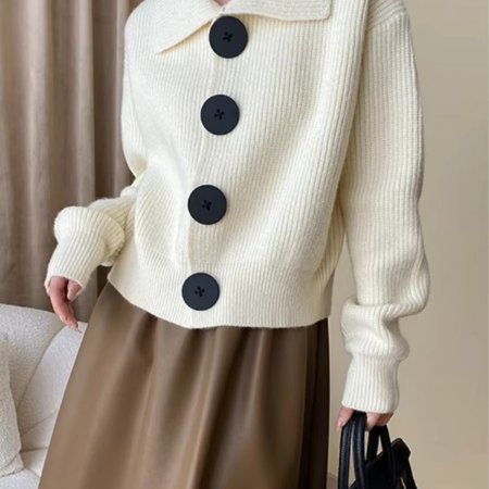 Women's Cropped Knit Cardigan - White