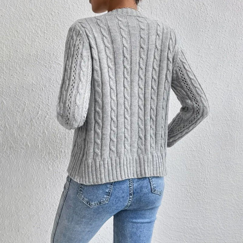Women's Cropped Wool Cardigan