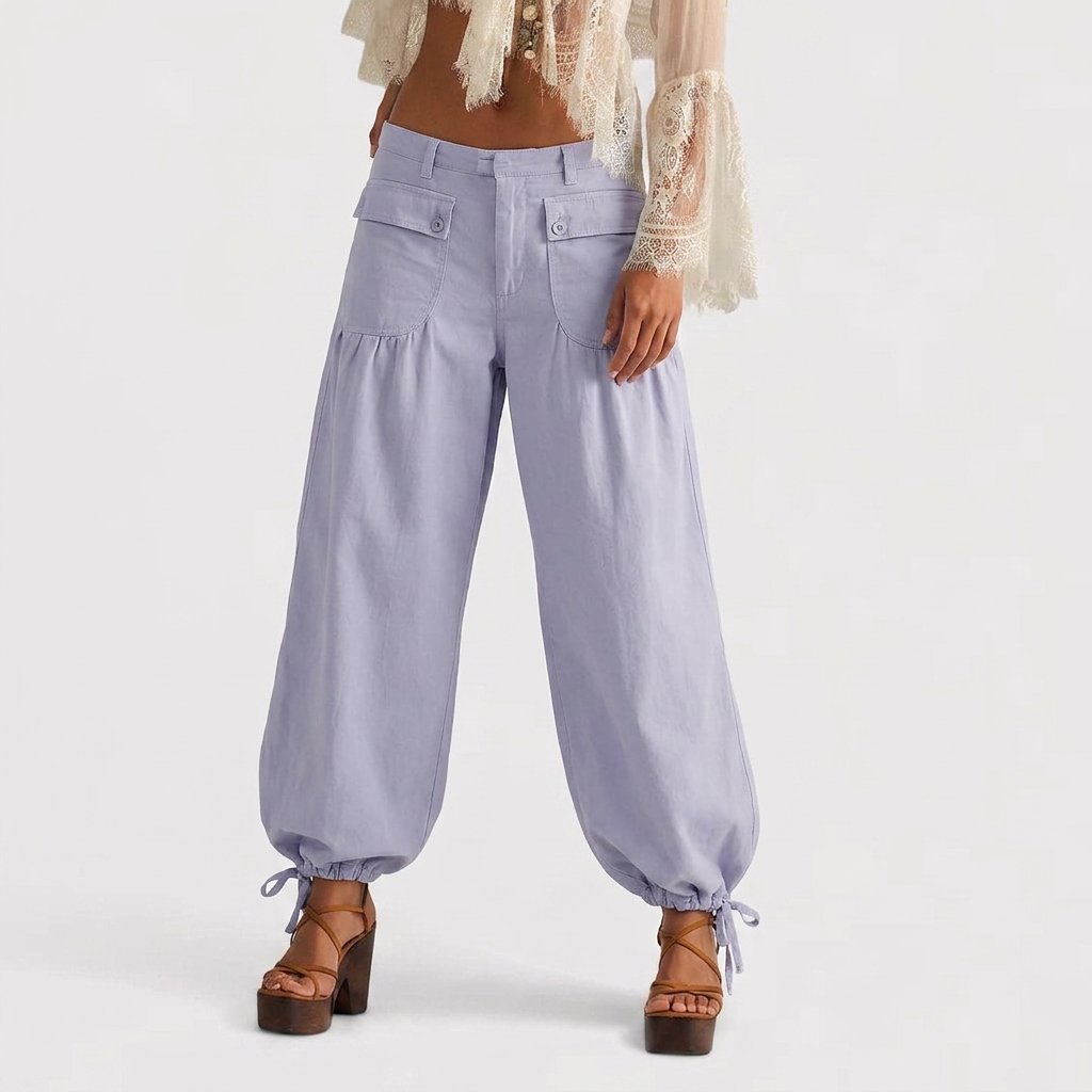 Women's High-Waisted Balloon Jeans - Lavender