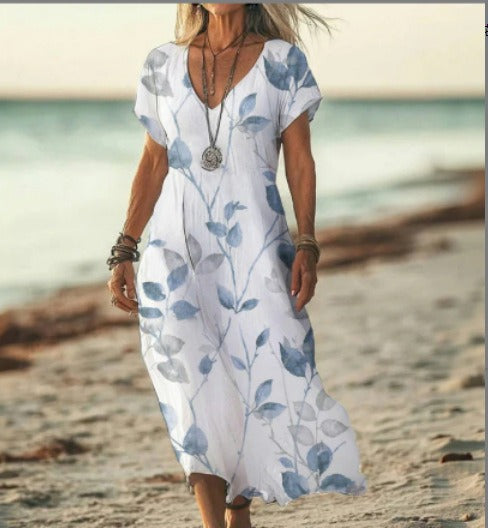 Boho Beach Maxi Dress - White