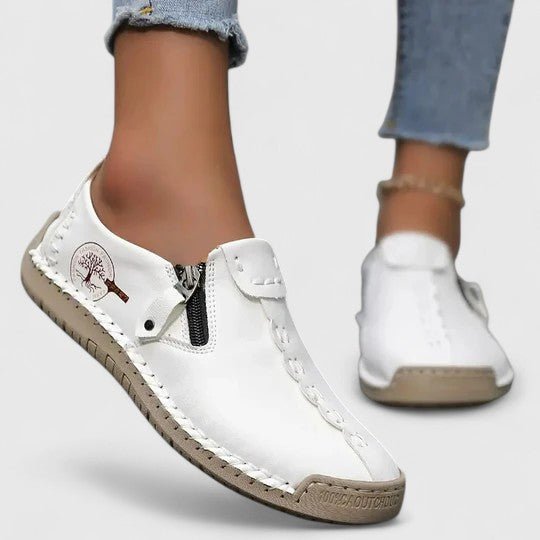 Women's Leather Loafer Sneakers - White