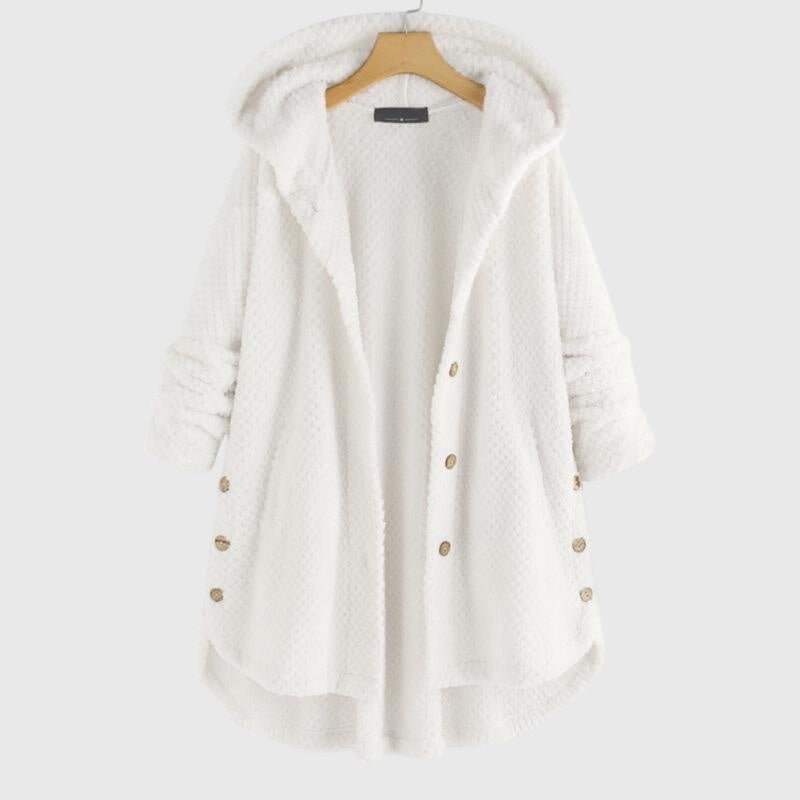Women's Oversized Hooded Cardigan Coat - White