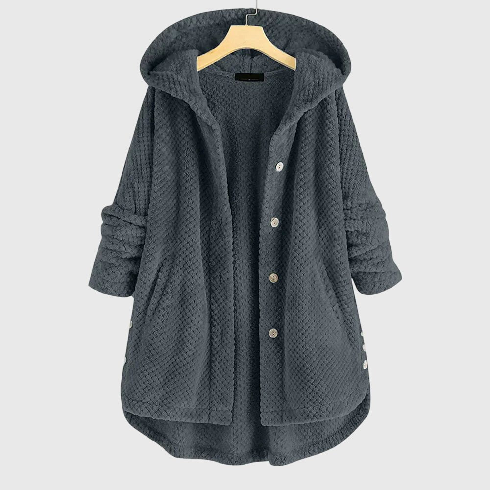 Women's Oversized Hooded Cardigan Coat - Gray