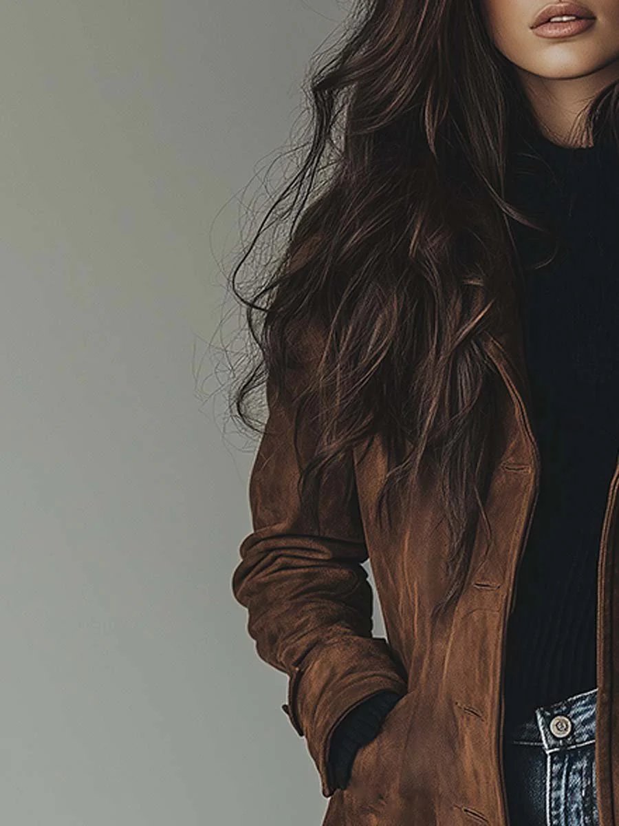 Women's Suede Trench Coat