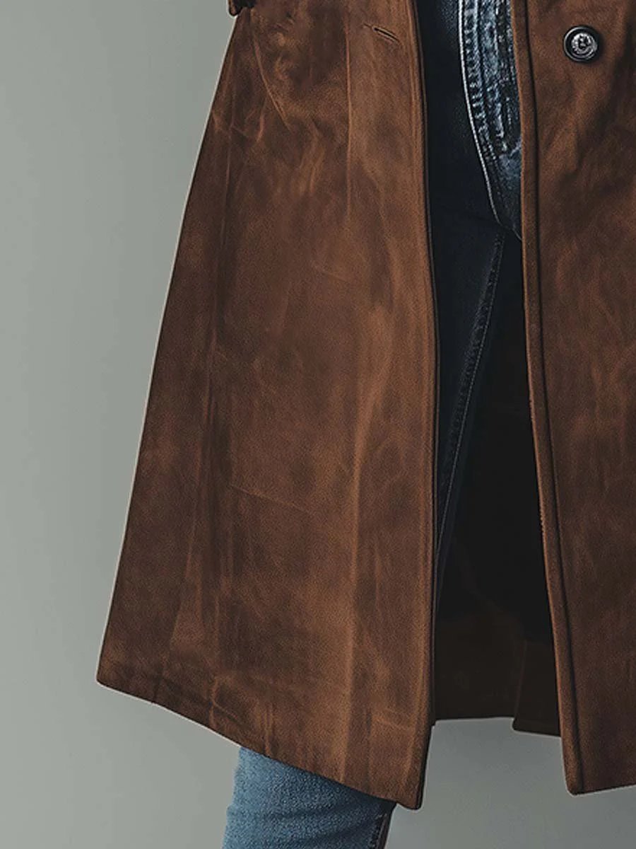 Women's Suede Trench Coat