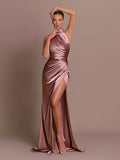 Formal Halter Maxi Dress - Pink