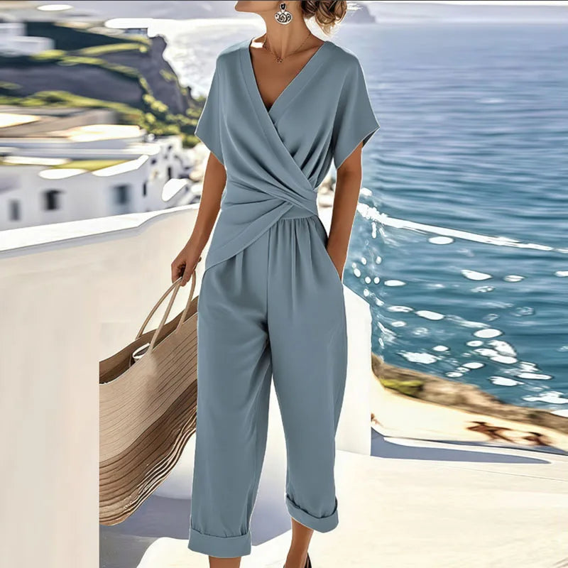 Willow Women's V-Neck Wide Leg Jumpsuit 2