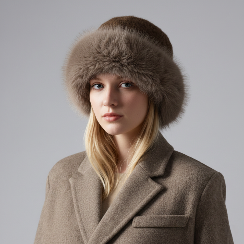 Zoe Women's Fur Trim Wool Knit Hat 4